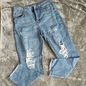 Wild Fable Women's Distressed Blue Mom Jeans High Rise size 8